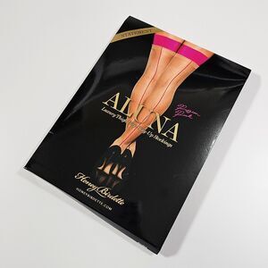 Honey Birdette Aluna Passion Pink Seamed Stay Up Thigh Highs Stockings Size L